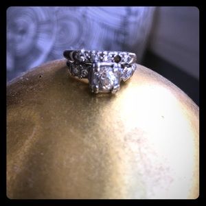 1940’s platinum engagement and wedding ring